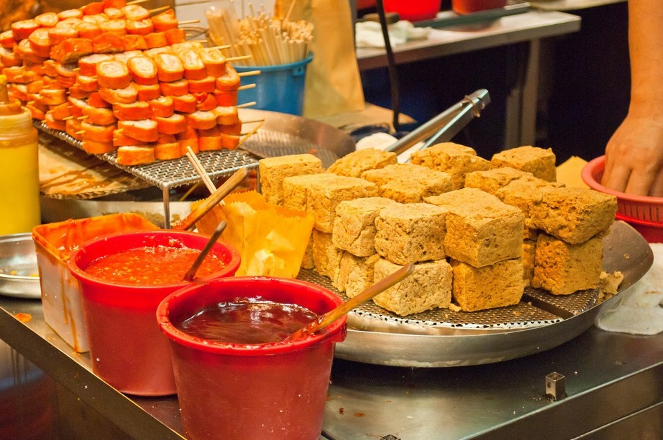 Stinky tofu at Hong Kong's street food markets