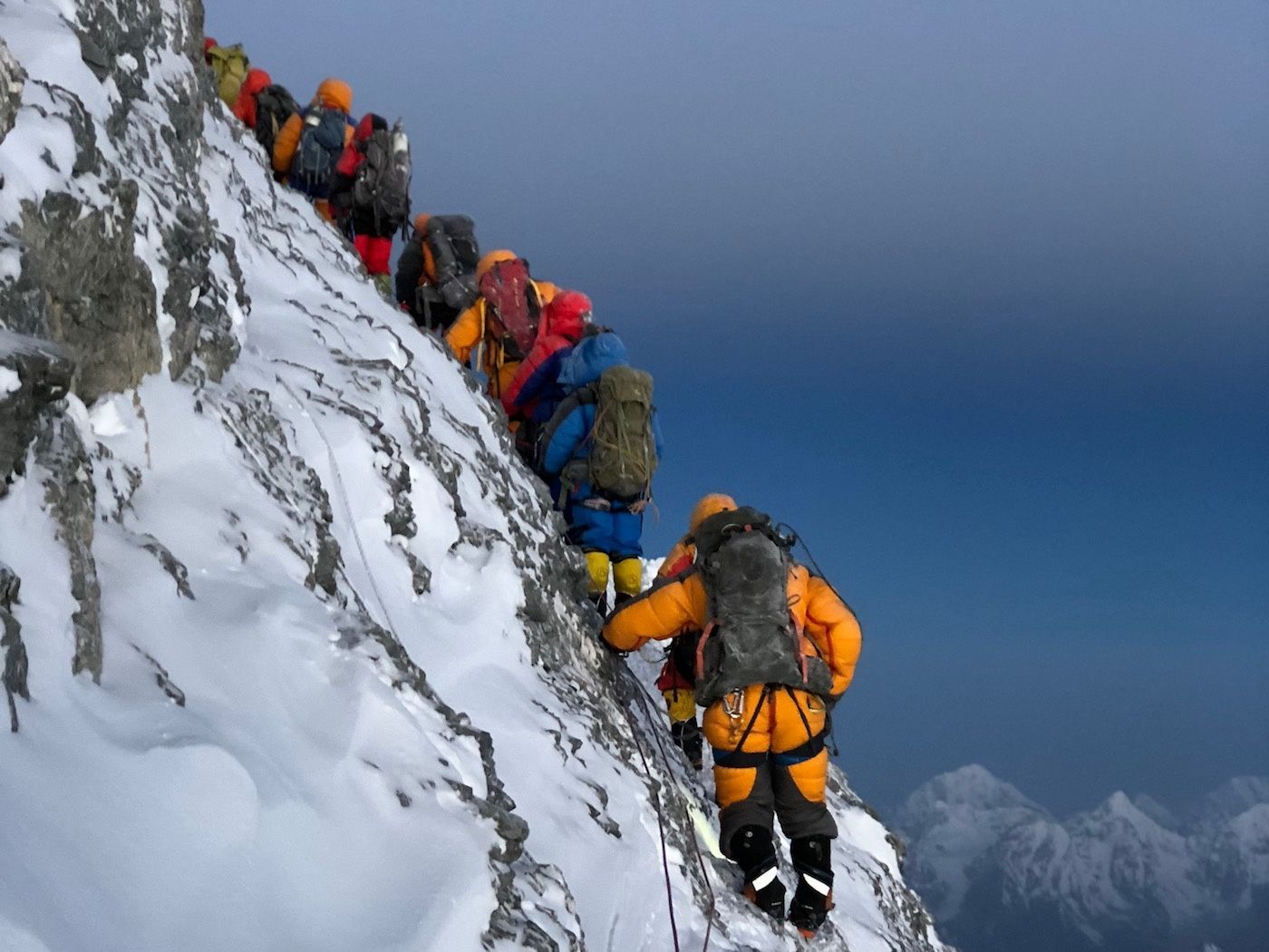 Traffic Jam On Mount Everest